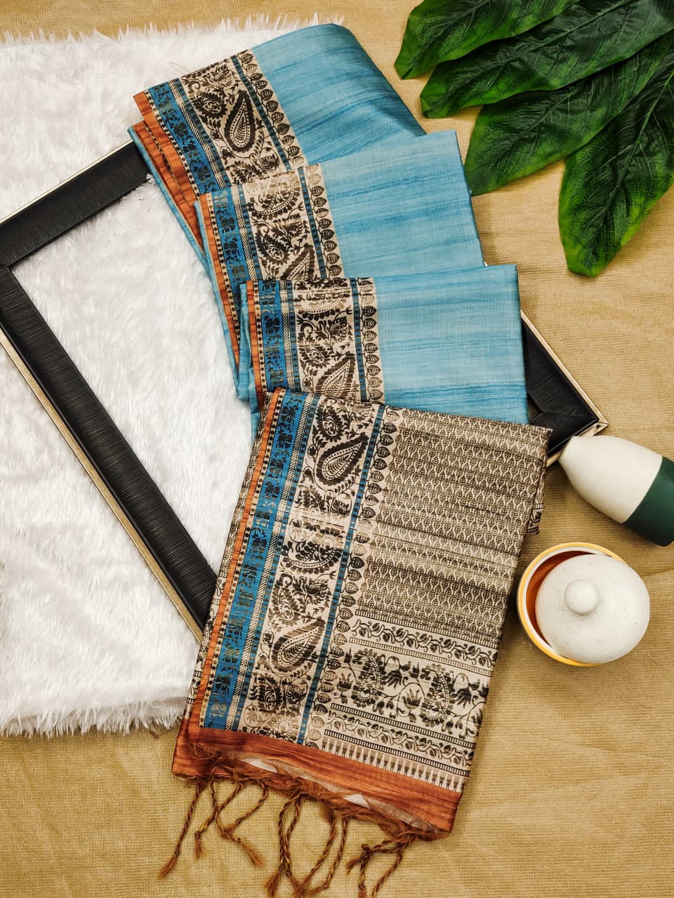 Traditional Printed Soft Tussar Silk Saree